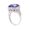 Image 4 : 9.18 ctw Tanzanite and Diamond Ring - Platinum