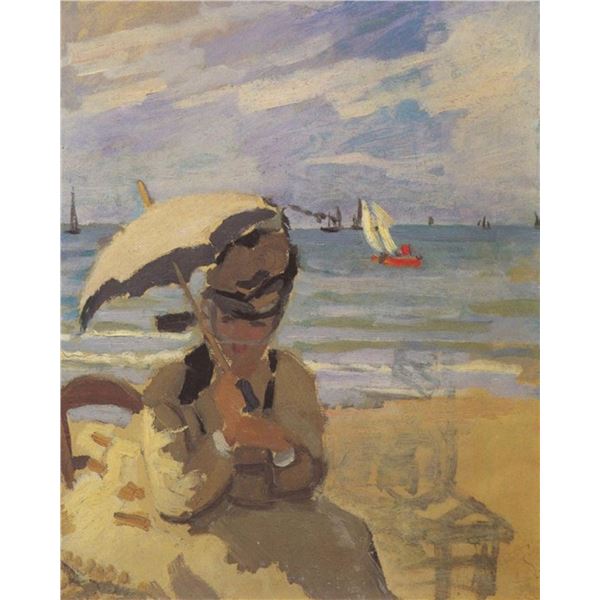 Claude Monet - Camille Monet on the Beach at Trouville