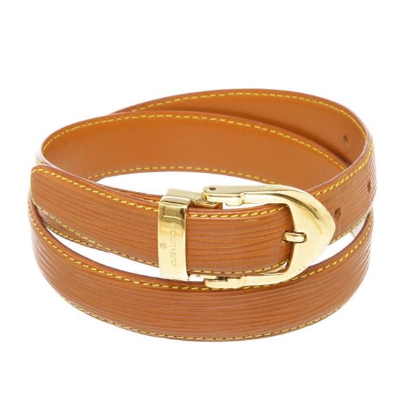 Louis Vuitton Brown Epi Leather Skinny Classique Belt 85