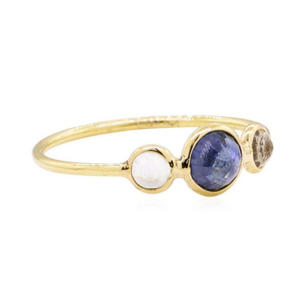 1.20 ctw Sapphire and Moonstone Ring - 18KT Yellow Gold