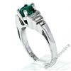 Image 7 : 14kt White Gold 1.33 ctw Emerald Solitaire and Baguette Diamond Step Ring