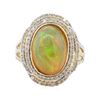 Image 2 : 5.05 ctw Opal and Diamond Ring - 14KT Yellow Gold