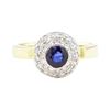 Image 2 : 1.02 ctw Sapphire and Diamond Ring - 18KT Yellow Gold