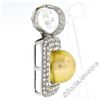 Image 4 : 14k White Gold Golden Pearl and 3.00 ctw Diamond Square Enhancer Slide Pendant