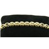 Image 7 : 14k Solid Yellow Gold Round Brilliant Diamond Circle Open Link 7 Inch Bracelet