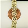 Image 9 : 14k Solid Yellow Gold Round Brilliant Diamond Circle Open Link 7 Inch Bracelet