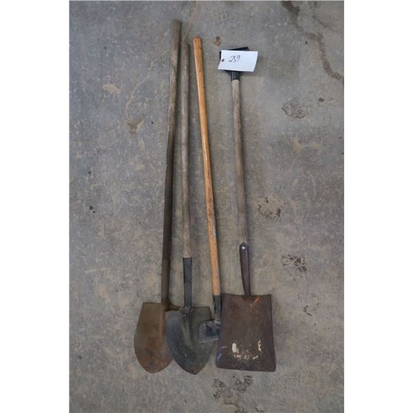 lot of shovels, scraper