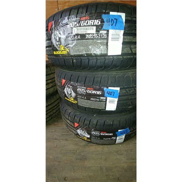 (3) BLACK LION 205/60R16, 3 TIMES BID PRICE