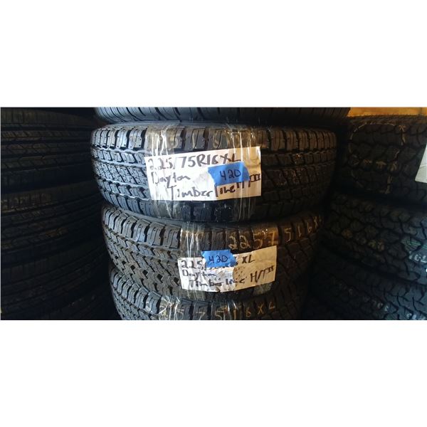 (3) DAYTON 225/75R16, 3 TIMES BID PRICE
