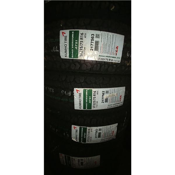 (4) KUMHO 225/75R16, 4 TIMES BID PRICE