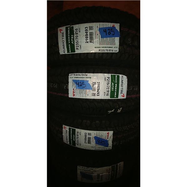 (4) KUMHO 235/70R16, 4 TIMES BID PRICE