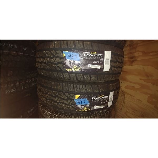 (2) BLACK LION 265 75R16, 2 TIMES BID PRICE