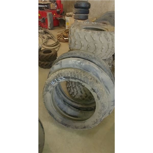 2 motor bike tires 3.50/10 & 120/80/V16