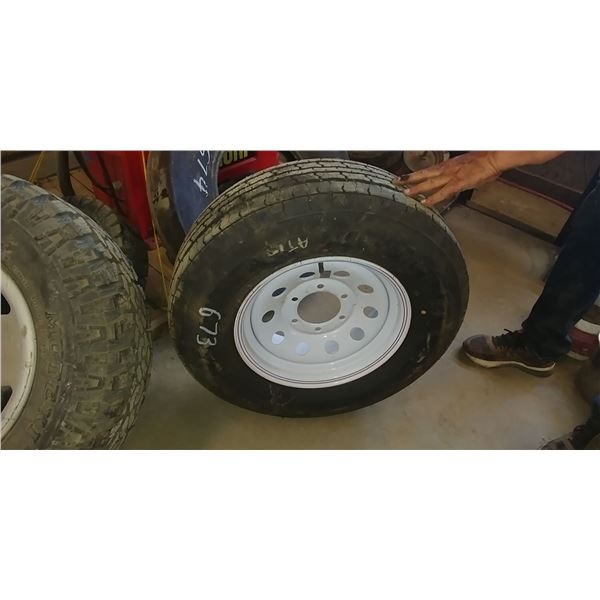 trailer tire & rim 6 bolt ST225/75/15