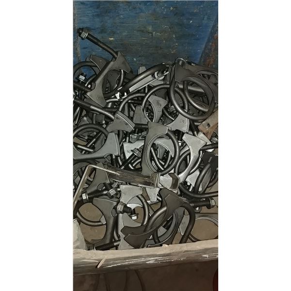 bin of 2.5" muffler clamps
