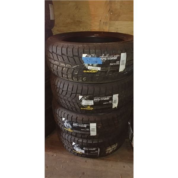 (4) BLACK LION WINTER TAMER 225/55R18, 4 TIMES BID PRICE