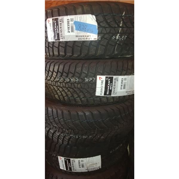 (4) KUMHO WINTER CRAFT 235/45R18 XL, 4 TIMES BID PRICE