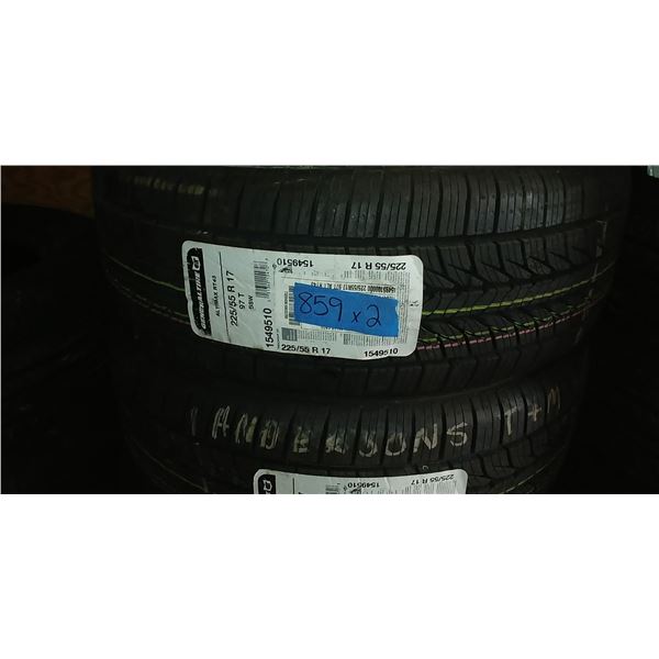 (2) GENERAL TIRE ALTIMAX RT43 225/55R17, 2 TIMES BID PRICE