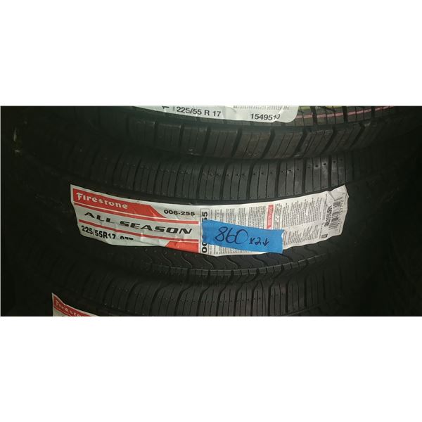 (2) FIRESTONE ALL SEASON 225/55R17, 2 TIMES BID PRICE