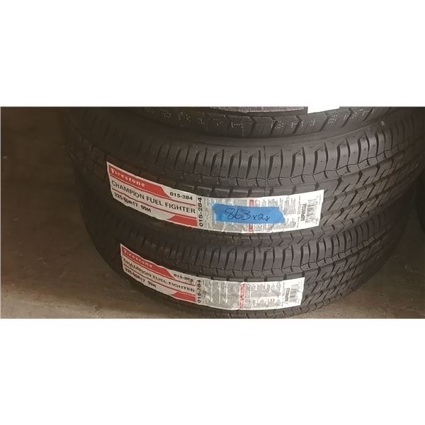 (2) FIRESTONE CHAMPION FUEL FIGHTER 225/60R17, 2 TIMES BID PRICE