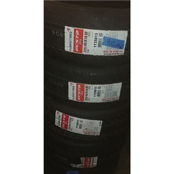 (4) KUMHO ECSTA 225/40R18, 4 TIMES BID PRICE