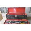 Image 1 : metal tool box filled w/ some tools