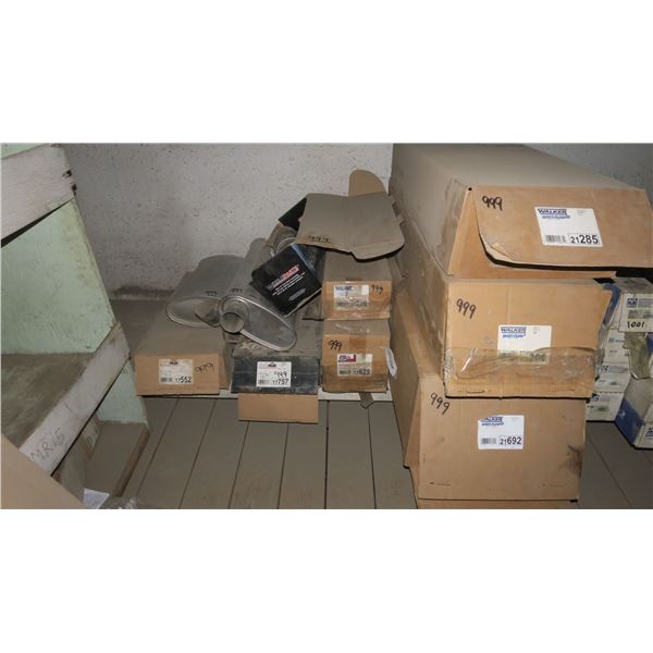 8 mufflers, 1 catalytic converter, adapters
