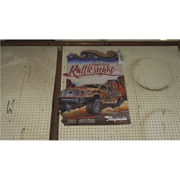 Raybestos tin embossed advertising sign