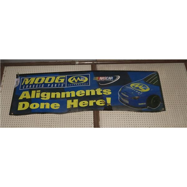 MOOG canvas advertising sign approx 6'L