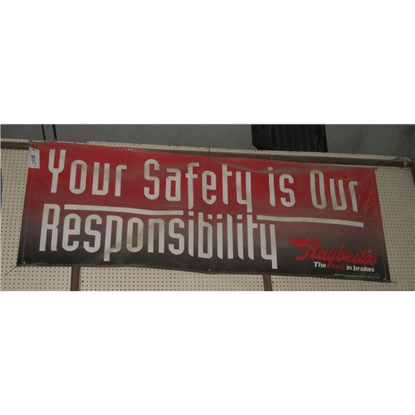 Raybestos canvas advertising sign approx 8'L