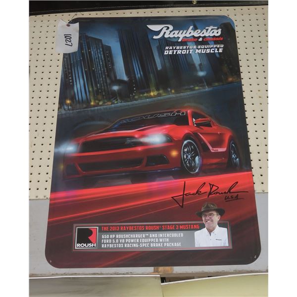 Raybestos tin embossed advertising sign approx 4'H