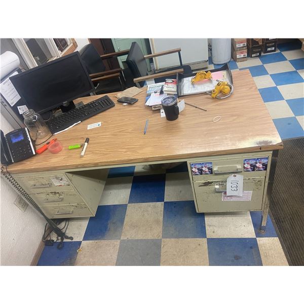 double pedestal metal desk