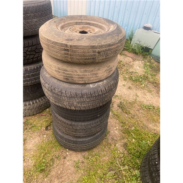 lot of 6 tires & rims 15", 14", 13"