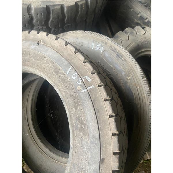 (2) 225/70/19.5 1 new, 1 steering tire