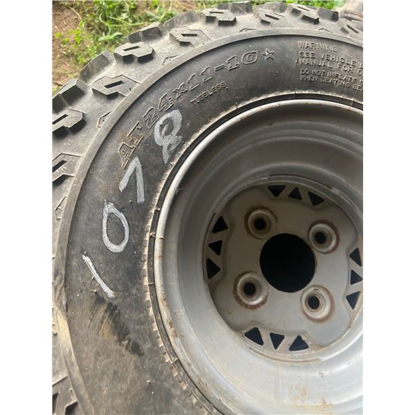 3 ATV tires (1) 24/11/10, (1) 22/7/10, (1) 24/10/11