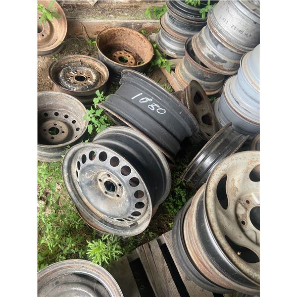 1 large lot steel rims