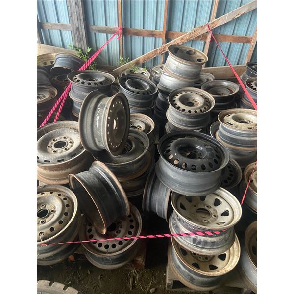 1 large lot steel rims