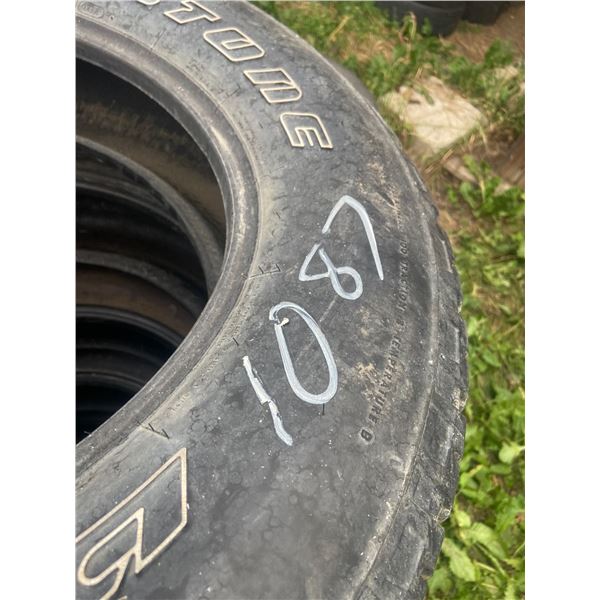 5 tires (2) 265/65/R18, (2) 275/65/R18, (1) 255/55/R20