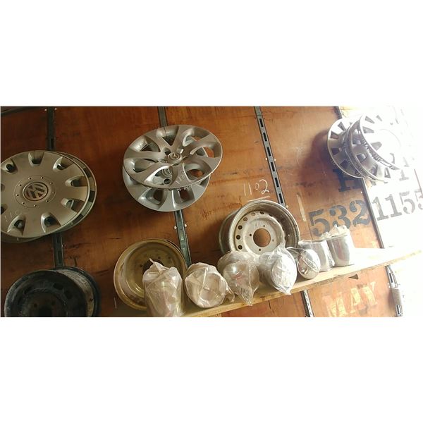NEW HUB COVERS, MISC USED HUB CAPS - VARIOUS MAKES