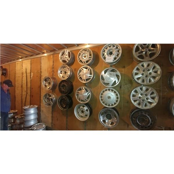 18 MISC RIMS (ON WALL)