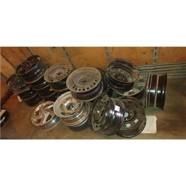 21 MISC CHROME & STEEL RIMS