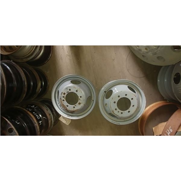 2 STEEL RIMS, 8 BOLT