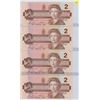 Image 1 : 1986 $2.00 bills X4 - EGR2231506-09 sequential gem crisp colorful notes