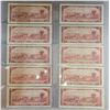 Image 2 : 1954 $2.00 bills X 10; variety of grades & signatures. More valuable prefixes