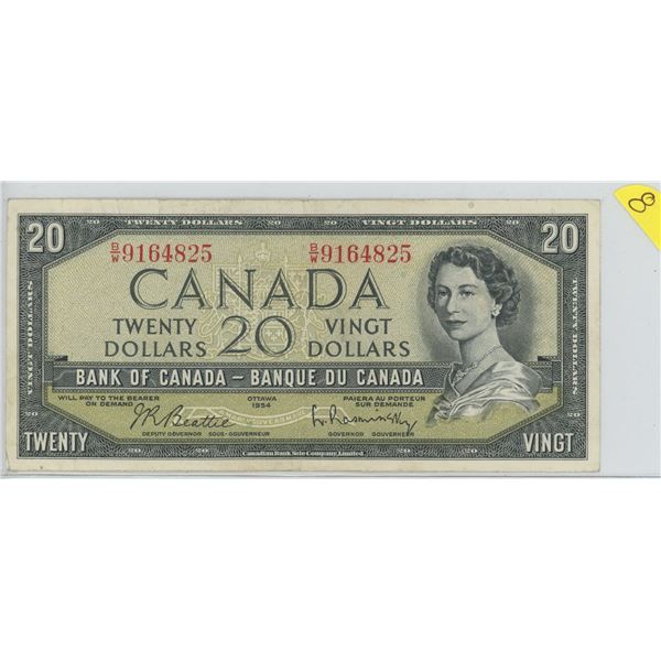 1954 $20.00 bill b/W9164825 Beattie Raminsky