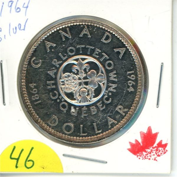 1964 silver dollar, UNC 80% silver