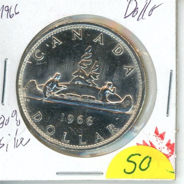 1966 silver dollar, UNC 80% silver