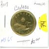 Image 1 : 2019 loonie MS65 from roll low mintage