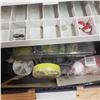 Image 4 : Plastic wood stream tackle box with hooks