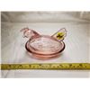 Image 1 : Rose Pink Glass Hen on Nest